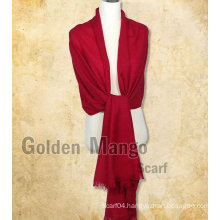 Plain /solid color 100% wool pashmina shawl